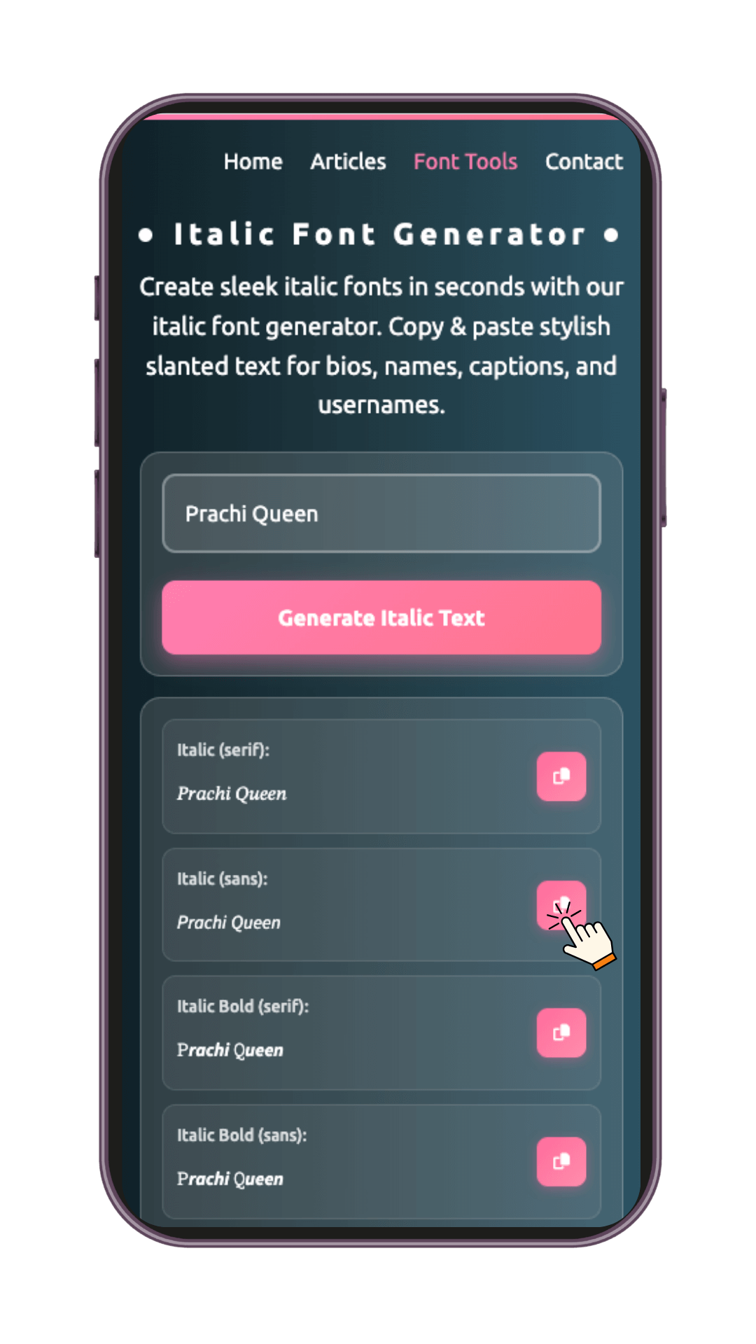 italic generator