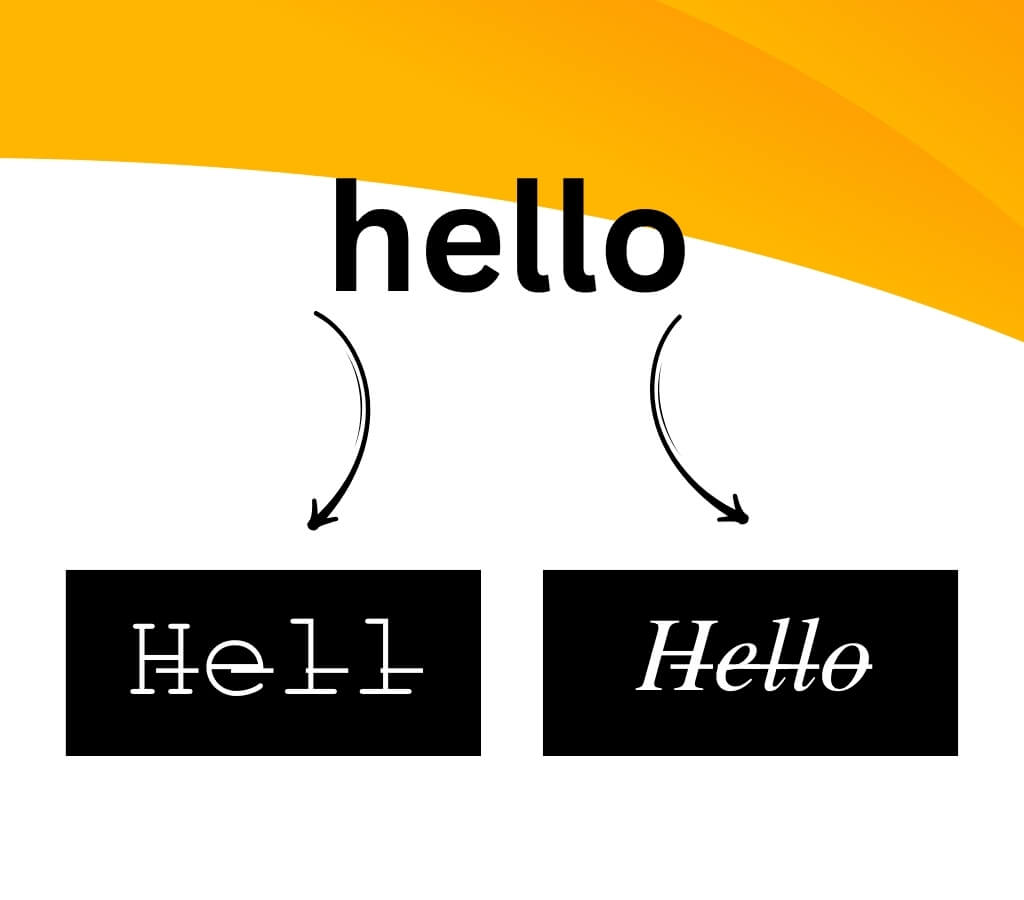 strikethrough text